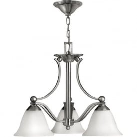 BOLLA brushed nickel ceiling light with 3 bulbs