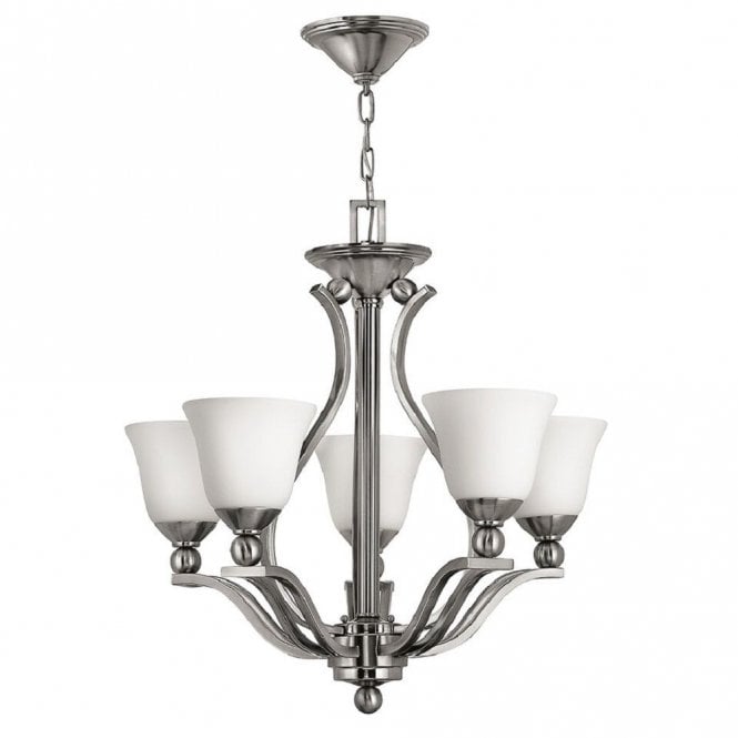 BOLLA brushed nickel ceiling light with 5 bulbs