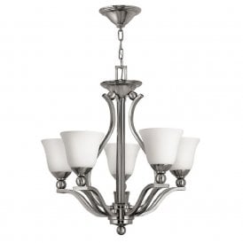 BOLLA brushed nickel ceiling light with 5 bulbs