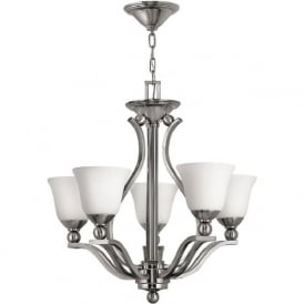 BOLLA brushed nickel ceiling light with 5 bulbs