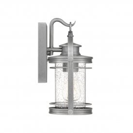 Small silver booker wall light IP44 