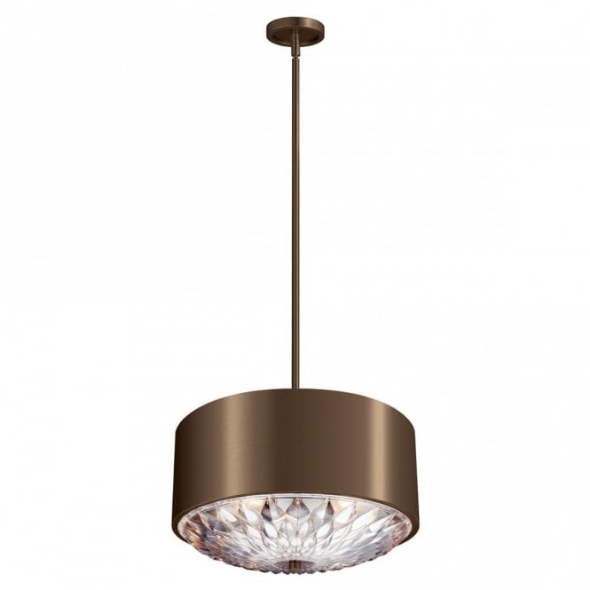 BOTANIC aged brass dual mount ceiling light with decorative glass diffuser