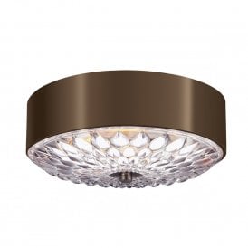 BOTANIC aged brass flush fitting ceiling light for  low ceilings - small