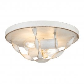2 Light Flush Ceiling Mount in Antique White