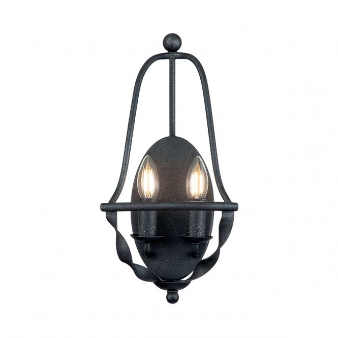 BRADBURY 2 Light Wall Light Finished in Dark Ash Grey