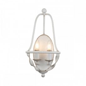 BRADBURY 2 Light Wall Light in Antique White Finished Steel