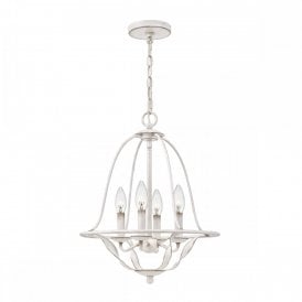BRADBURY 4 Light Ceiling Pendant in Antique White