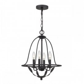 BRADBURY 4 Light Ceiling Pendant in Grey Ash Finish