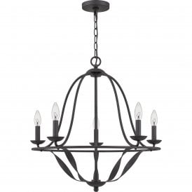 5 Light Chandelier Finished in Dark Ash Grey