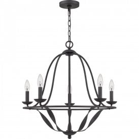 BRADBURY 5 Light Chandelier Finished in Dark Ash Grey