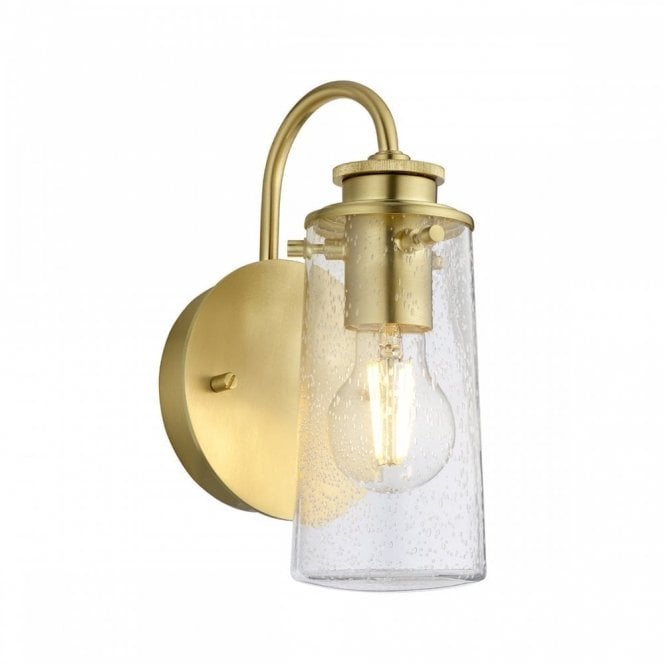 BRAELYN 1 Light Bathroom Wall Light | Brushed Brass
