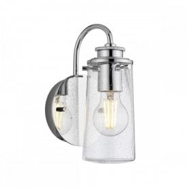BRAELYN 1 Light Bathroom Wall Light | Polished Chrome