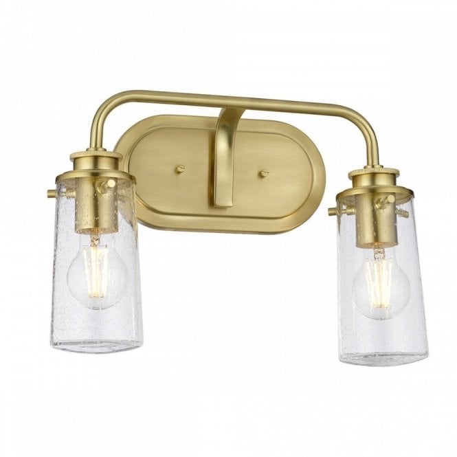 BRAELYN 2 Light Bathroom Wall Light | Brushed Brass