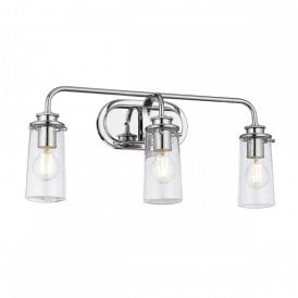 BRAELYN 3 Light Bathroom Wall Light | Polished Chrome