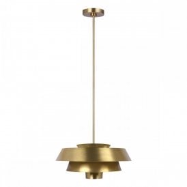 BRISBIN modern mid-century tiered ceiling pendant in burnished brass