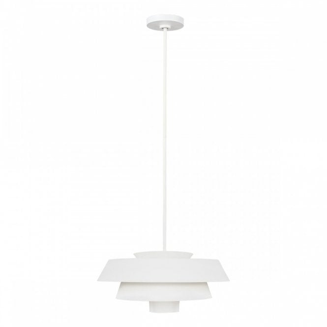 BRISBIN modern mid-century tiered ceiling pendant in matt white