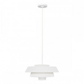 BRISBIN modern mid-century tiered ceiling pendant in matt white