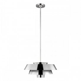 BRISBIN modern mid-century tiered ceiling pendant in polished nickel