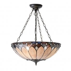 BROOKLYN large Tiffany Art Deco uplighter ceiling pendant