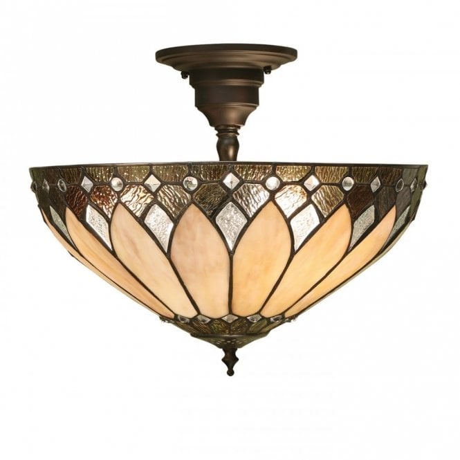 BROOKLYN Tiffany Art Deco uplighter for low ceilings