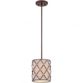 BROWN LATTICE mini ceiling pendant light with copper detailing