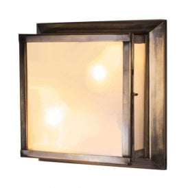 BULKHEAD Square Bathroom Light Antique Brass
