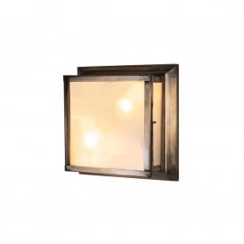 BULKHEAD Square Bathroom Light Antique Brass