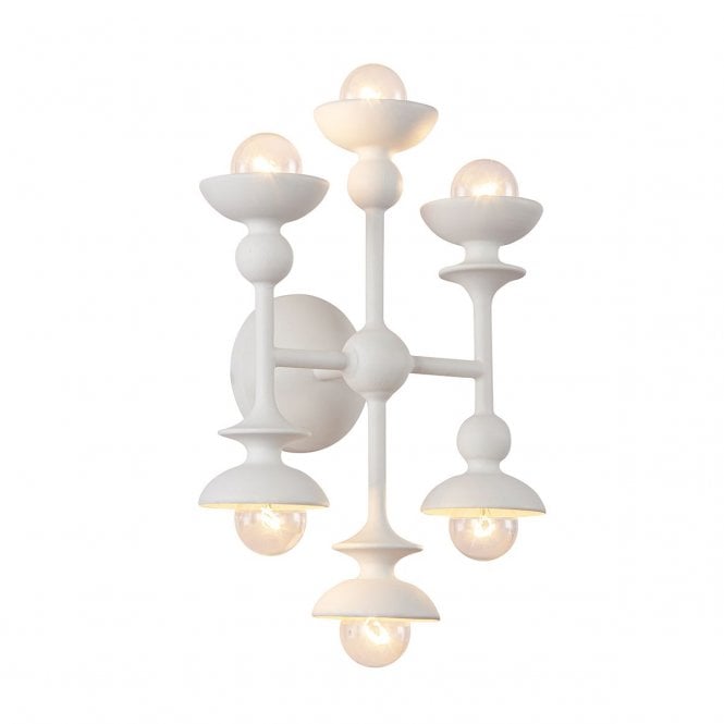 Cadence 6 Light Abstract Wall Light in Antique White