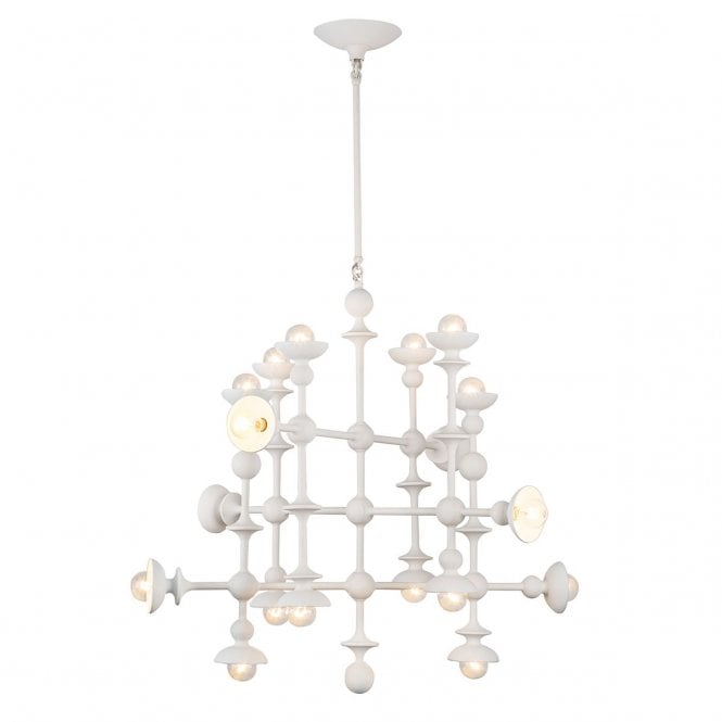 Cadence Abstract 18 Light Chandelier in Antique White