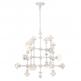large modern chandelier with 18 lights in an antique white finish