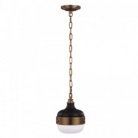 CADENCE industrial style black and brass mini ceiling pendant light