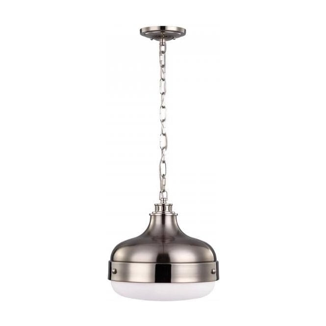 CADENCE two tone nickel ceiling pendant light, industrial style