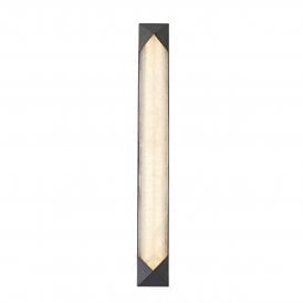 large modern LED wall light in an urban bronze finish and alabaster shade 
