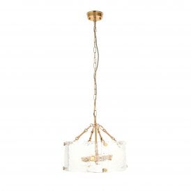 modern brushed brass and textured glass ceiling pendant light