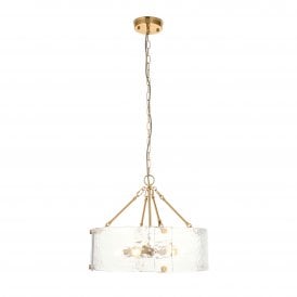 a medium size glass drum pendant light