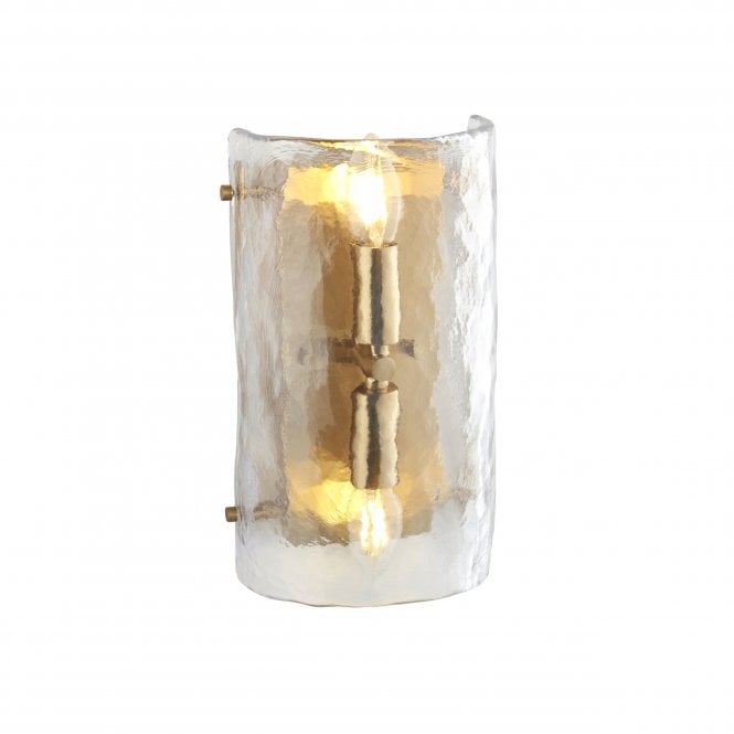 Cairn Brushed Brass and Textured Glass Wall Sconce 