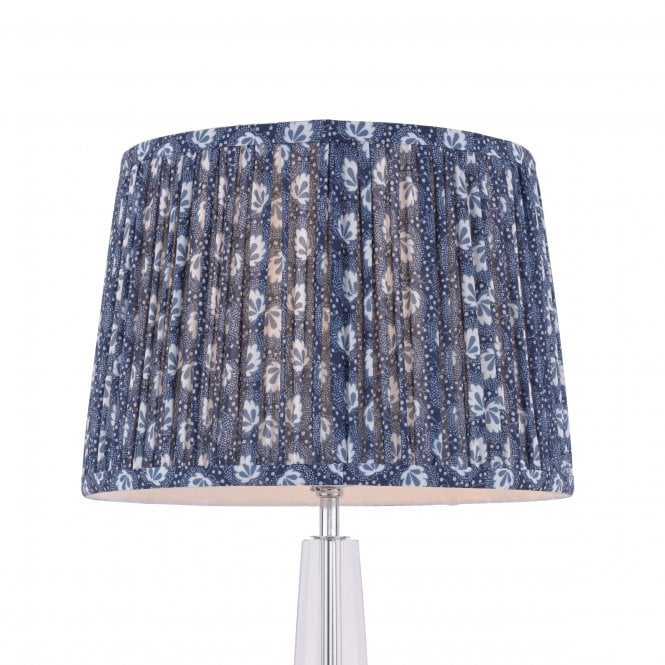 Laura Ashley CALCOT Pleated Shade Blue with Archived Print in White