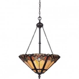 CAMBRIDGE Tiffany Art Nouveau uplighter ceiling pendant