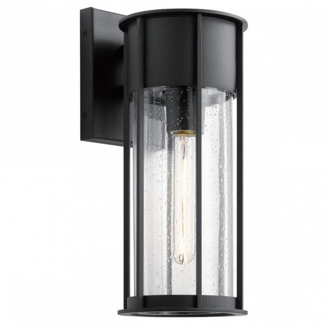 Camillo 1lt Medium Outdoor Wall Lantern in Textured Black