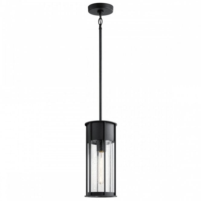 Camillo 1lt Outdoor Pendant in Textured Black 