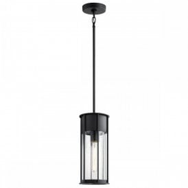black outdoor pendant lantern