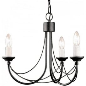 CARISBROOKE 3 light Gothic style chandelier - black