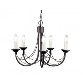 CARISBROOKE 5 light Gothic style chandelier - black