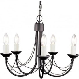 CARISBROOKE 5 light Gothic style chandelier - black