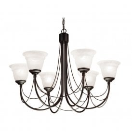 CARISBROOKE 6 light Gothic style chandelier - black