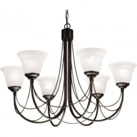 CARISBROOKE 6 light Gothic style chandelier - black