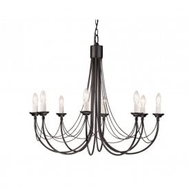 CARISBROOKE 8 light Gothic style chandelier - black