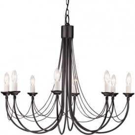 CARISBROOKE 8 light Gothic style chandelier - black
