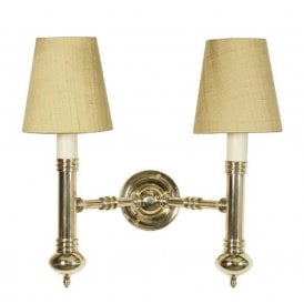 CARLTON traditional period wall light with gold shades