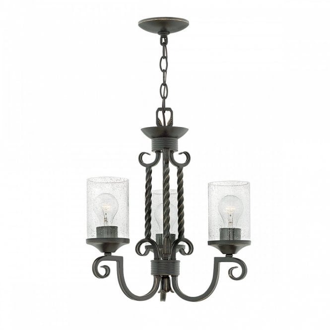CASA 3 Light Chandelier | Olde Black Finish